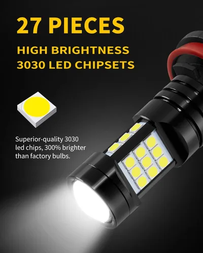 Miniatura 3 de Bombilla LED antiniebla H11 H8 de 6000 K, color blanco xenón, compatible con Toyota Tundra 2014, 2015, 2016, 2017, 2018, 2019, 2020, 2021, paquete