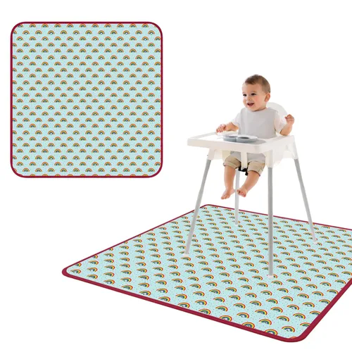 Miniatura 26 de BapronBaby Adventure Awaits - Tapete impermeable para debajo de sillas altas, suelos, mesas, tiempo de juego o artes y manualidades, lavable a