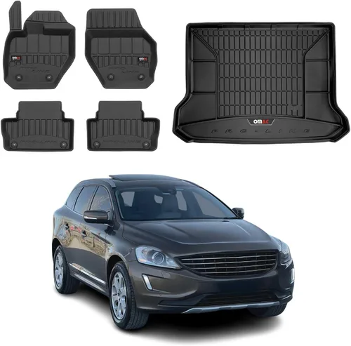 Miniatura 11 de OMAC Alfombrillas de alta calidad y forro de carga para Volvo XC60 2018-2026, 5 unidades, alfombrillas de automóvil para todo tipo de clima, 3D