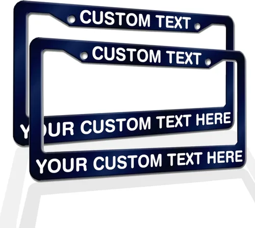 Miniatura 2 de Marcos de Matrícula con Cualquier Texto - Marco de Placa con Tu Mensaje Personalizado, Marco de Matrícula Personalizado con Nombre, Monograma, Logo