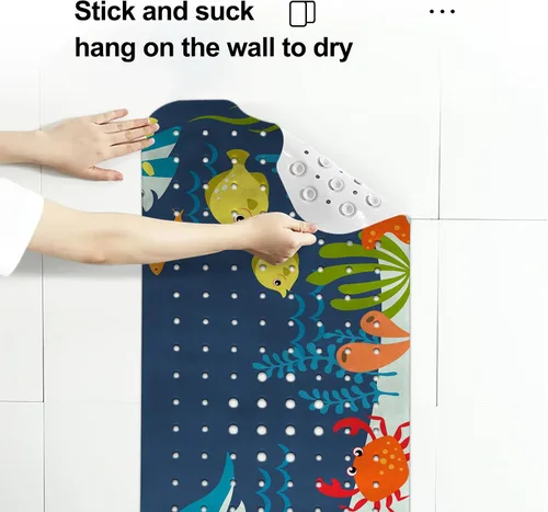 Miniatura 6 de LNOND Alfombra de baño para niños, alfombrilla de baño con diseño de tiburones marinos, alfombrillas de baño antideslizantes para niños