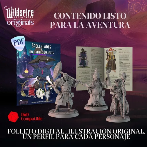 Miniatura 3 de Wildspire Spellblades - Personajes Jugador-Héroe y PNJ para Miniaturas DND Sin Pintar a Granel de 28mm-32mm Escala para Calabozos y Dragones Minis