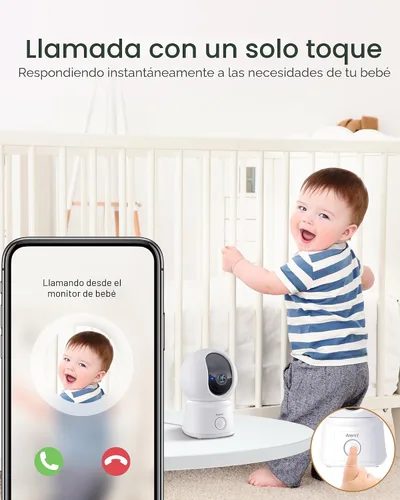 Miniatura 6 de ARENTI Monitor de bebé 2 cámaras, cámara inteligente para bebé con pantalla inalámbrica de 5 pulgadas, visión nocturna super, sensor de temperatura