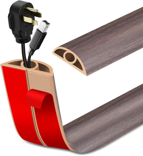 Miniatura 20 de Cubierta de Cable para Piso Autoadhesiva Ocultador de Cables Cubiertas de Cable de Extensión para Piso Protector de Cable de Alimentación para Piso