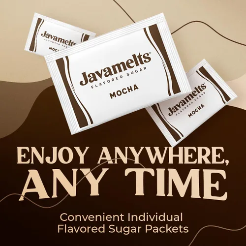 Miniatura 6 de Javamelts Paquetes de azúcar con sabor a moca Azúcar de caña pura para hornear, sustituto del jarabe de café, cócteles, té, sin OMG, sin lácteos