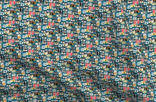 Miniatura 4 de Spoonflower Tela – Micro Midnight Vintage Cámara Ilustraciones Fotografía Retro Impreso en Petal Signature Tela de Algodón por The Yard – Costura