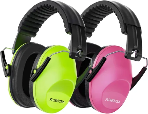Miniatura 8 de Floriogra Paquete de 2 Auriculares con Cancelación de Ruido para Niños, Orejeras de Protección Auditiva para Niños con Autismo, Niños Pequeños