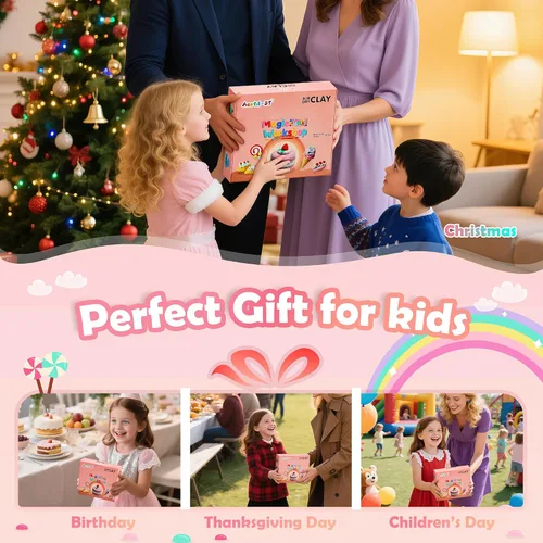 Miniatura 7 de Aestd-ST - Kit de arcilla seca al aire, con temática de pastel, arcilla para modelar para niños, arcilla mágica de postre con herramientas