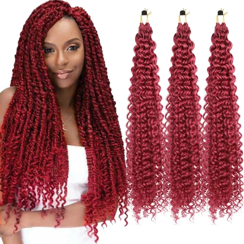 Miniatura 63 de 3 trenzas de ganchillo Passion Twist, cabello sintético preseparado para trenzar de 14 pulgadas, 3 paquetes de cabello trenzado pretrenzado