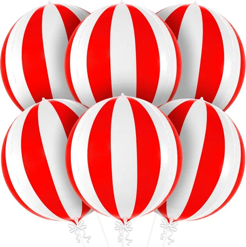 Miniatura 12 de Katchon, Globos grandes de color negro y plateado, 22 pulgadas, paquete de 6, globos a rayas para decoraciones de fiesta en negro y plateado