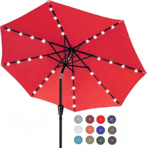 Miniatura 61 de ABCCANOPY Sombrillas solares duraderas para patio con 32 luces LED de 7.5 pies (beige claro)
