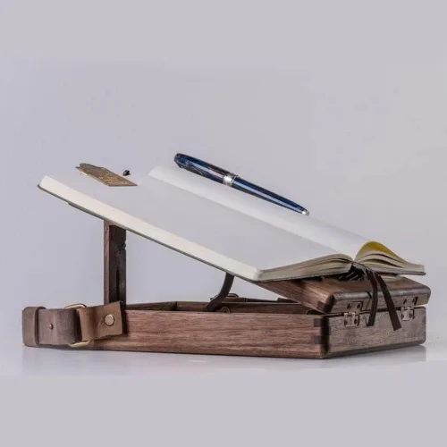 Miniatura 3 de Writers Messenger - Caja de madera multifuncional hecha a mano, bolsa de cartero, bolsa de herramientas portátil para artista, bolsa de herramientas