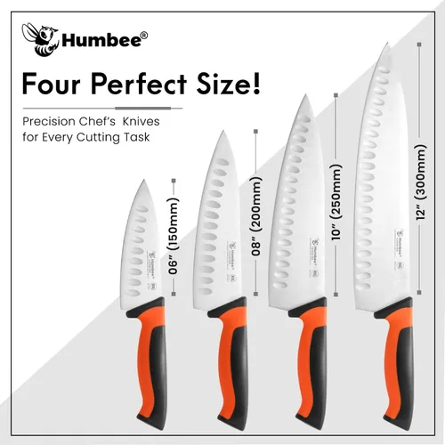 Miniatura 7 de Cuchillo de chef certificado NSF de 12 pulgadas, cuchillo de cocina de acero inoxidable de alto carbono con mango ergonómico codificado por