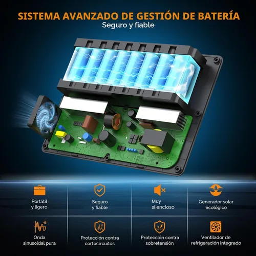 Miniatura 7 de Powkey Estación de Energía Portátil 200W, Paquete de Batería de Generador Solar Portátil 146Wh con 2 Salidas de CA de Onda Senoidal Pura/4 USB A/1