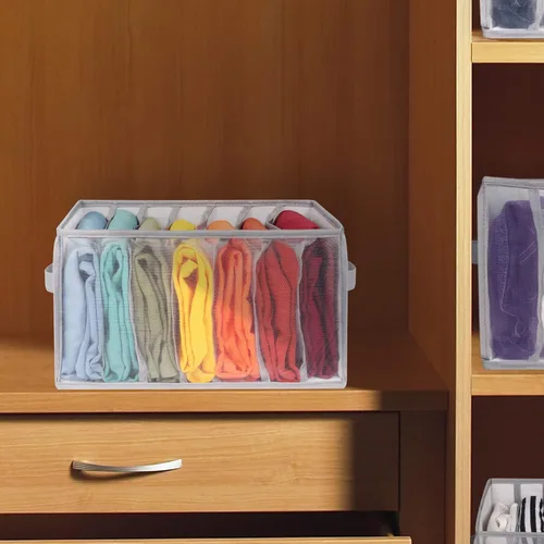 Miniatura 6 de Univivi Organizador de cajones de ropa para armario, organizador de ropa plegada, 7 rejillas mejoradas, organizadores de cajones de gran capacidad