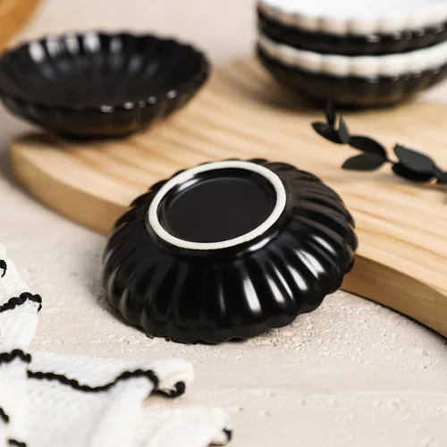 Miniatura 6 de Gaolinci Plato de cerámica con forma de flor de 3.5 pulgadas, mini condimento lateral, platos para servir aperitivos, juego de platillos pequeños