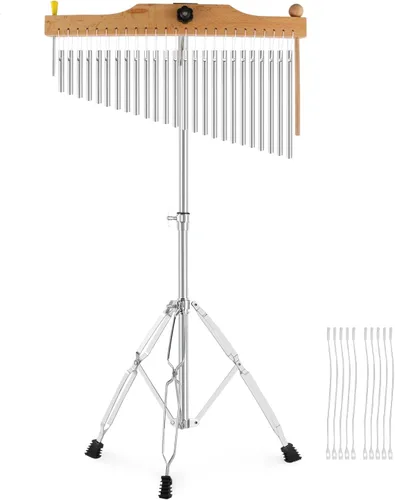 EASTROCK 25 campanillas de notas Instrumentos musicales Instrumento de percusión de una fila Timbre Bar Campanillas de percusión Soporte ajustable
