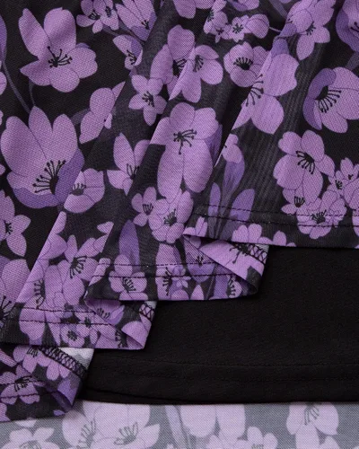 Miniatura 5 de VALOLIA Blusas de verano para mujer, cuello en V, manga corta, volantes, blusas de doble capa, camisas elegantes florales