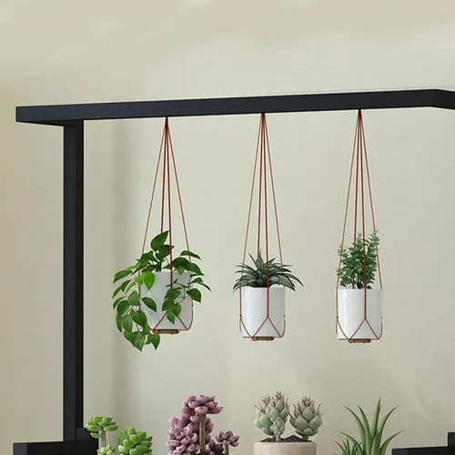 Miniatura 3 de Gdrasuya10 Soporte de 3 niveles para plantas colgantes, estantes de maceta de 68 pulgadas de alto, organizador de macetas, estante de metal