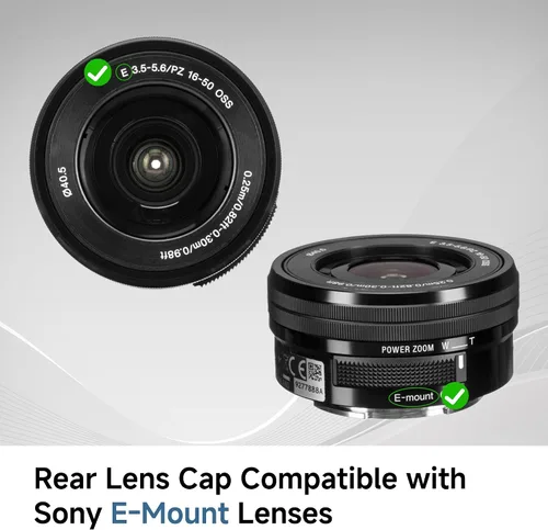 Miniatura 3 de JJC Kit de Tapa de Cuerpo y Tapa de Lente Posterior E-Mount para Sony A7 A7II A7III A7IV A7V A7S II III A7R II III IV A7RV A7CR A7C II A6700 A6600