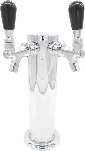 Miniatura 20 de K&B - Torre Kegerator de cerveza de doble grifo de 3 pulgadas, personalizable (grifo cromado, mango de grifo de acero inoxidable)
