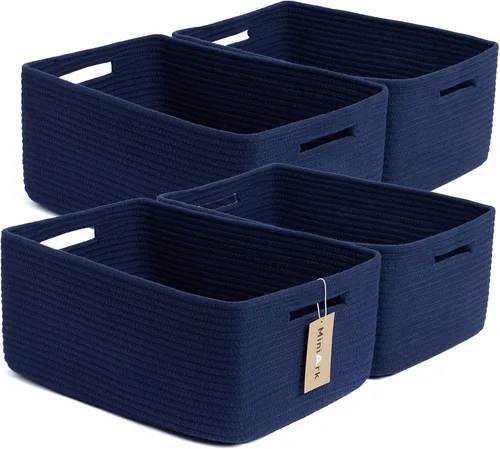 Miniatura 38 de MiniArk Cestas grandes de almacenamiento para estantes, organizadores de armario, para ropa, manta, toallas, guardería, caja de juguetes, cestas