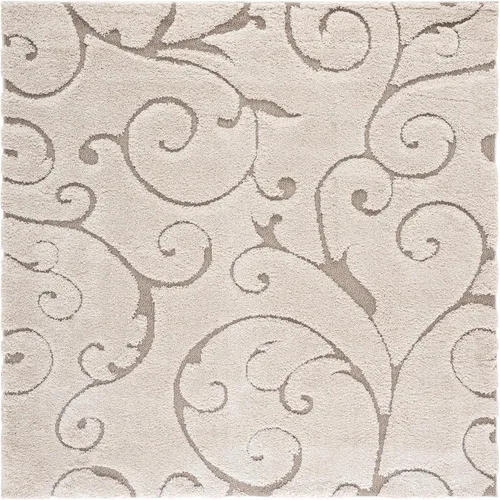 Miniatura 73 de SAFAVIEH - Alfombra de la colección Florida Shag - 10 pies redonda, color crema y beige, diseño de pergamino, no suelta pelusa y fácil de limpiar