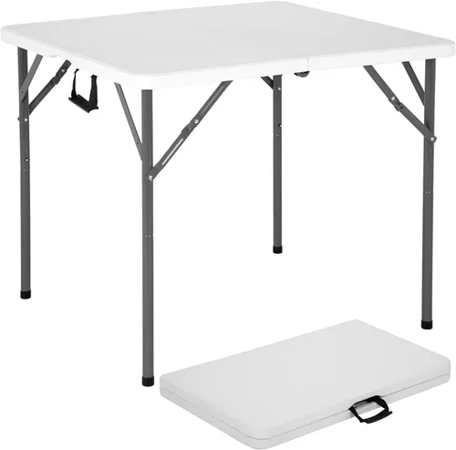 Miniatura 21 de BestOffice Mesa de picnic plegable de 4 pies, mesa de plástico para campamento, cerradura de mesa plegable para eventos de fiesta, color marrón