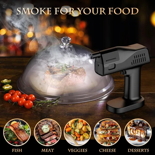 Miniatura 7 de Pistola de Humo para Cócteles de Seihoae, Operación con una Sola Tecla, Manual, con Pantalla a Color de 1.4 Pulgadas, para Barman, Bar, Fiesta