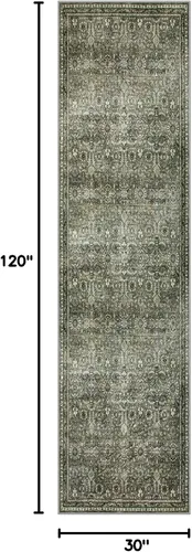 Miniatura 2 de Alfombras Lahome de color verde oscuro para pasillo de 2x10, alfombra lavable resistente a manchas para cocina de 10 pies, alfombra antideslizante