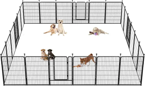 Miniatura 8 de Bolígrafos para perros al aire libre con valla para perros grandes, 40 pulgadas de alto, corralito para perros al aire libre, 8 paneles de metal