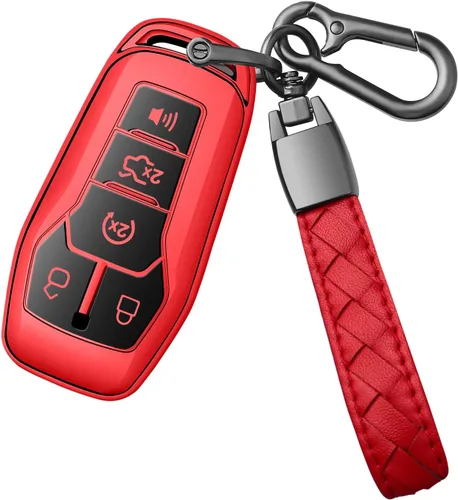 Miniatura 9 de Funda para Llave Ford con Llavero de TPU Suave Premium, Carcasa de Llave de Protección Completa Compatible con Ford Fusion 2013-2016, Ford Mustang