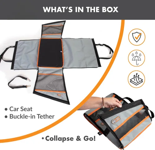 Miniatura 8 de K&H Buckle N Go - Asiento de automóvil para perros pequeños, tela impermeable, laterales de malla transpirable, correa de cinturón de seguridad
