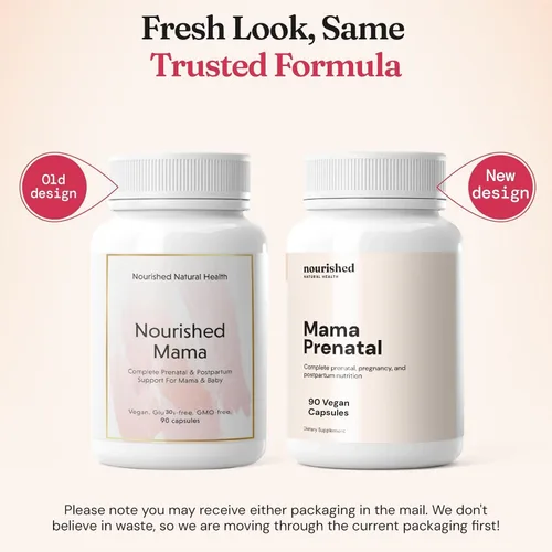 Miniatura 7 de Nourished Prenatal Mama - Vitaminas prenatales para mujeres con 27 nutrientes vitales, 1,200 mcg de folato metilado y colina para la concepción