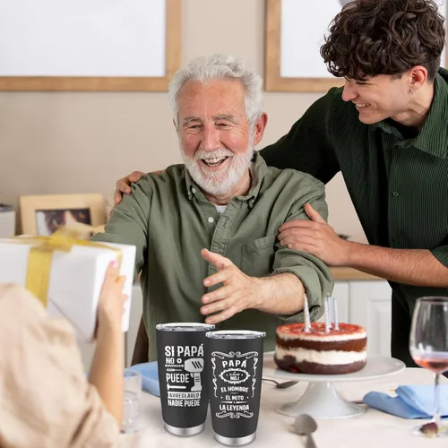 Miniatura 5 de Regalos para papá, regalos para papá en español, regalos de Navidad para papá mexicano, El Mejor Papa Del, regalos para papá español, vaso de 20