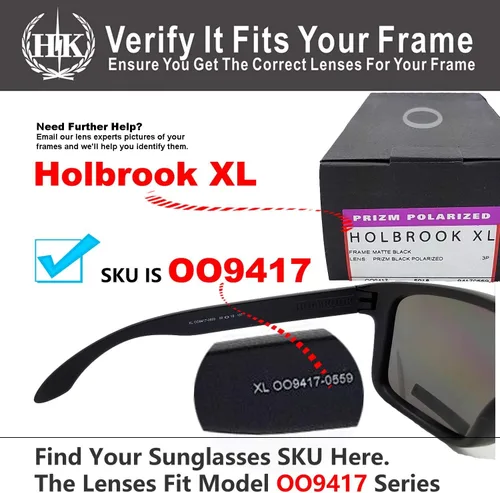Miniatura 4 de HKUCO - Lentes de repuesto para Oakley Holbrook XL OO9417