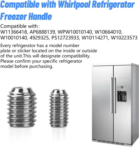 Miniatura 2 de W11366418 Juego de tornillos de montaje para manija de puerta del congelador del refrigerador (1 paquete) -AM 1-5-1 - EA230910..
