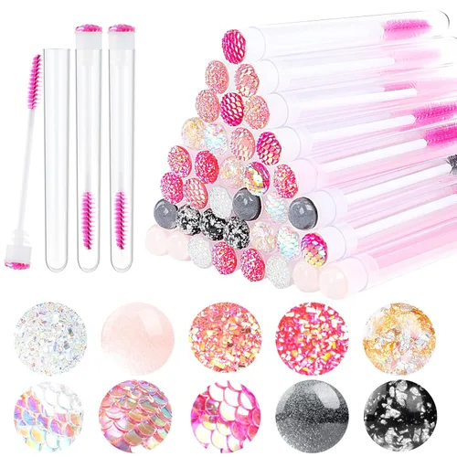 Miniatura 16 de Dming - 20 unidades de cepillo para pestañas, herramienta de maquillaje, suministros para extensiones de pestañas, cepillo de limpieza, rímel