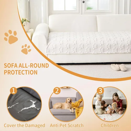 Miniatura 2 de Funda de sofá impermeable para perros, funda antideslizante para sofá seccional, gruesa, suave, lavable, para sofá de 3 cojines, apta para mascotas