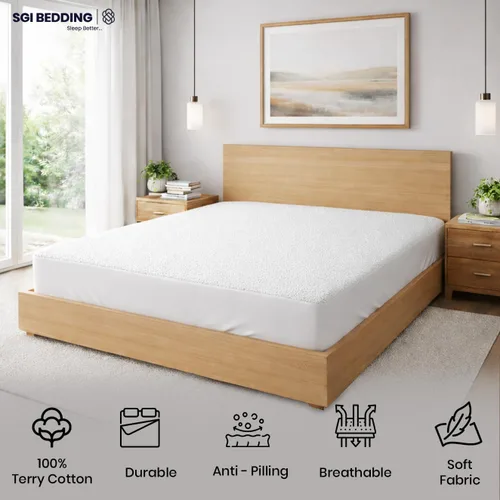 Miniatura 6 de SGI Bedding Protector de colchón impermeable tamaño individual de 39 x 75 pulgadas, bolsillo profundo de 15 pulgadas, suave, silencioso