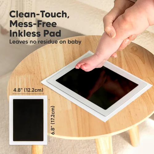 Miniatura 2 de 1 paquete de kit de huellas de manos y pies de bebé sin tinta - almohadilla de tinta sin desorden para recuerdos de recién nacidos, kit de huellas
