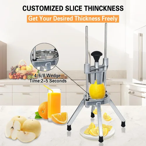 Miniatura 3 de Hakka Commercial Easy Wedger - Cortador de limón con 3 cuchillas, cortador de frutas de acero inoxidable 4/6/8 para limones, limas, tomates, papas