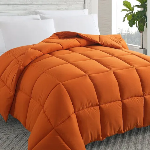 Miniatura 18 de Cosybay Edredón alternativo de plumón (rosa/gris claro, Queen) – Edredón de cama acolchado suave tamaño Queen para todas las estaciones – Inserto