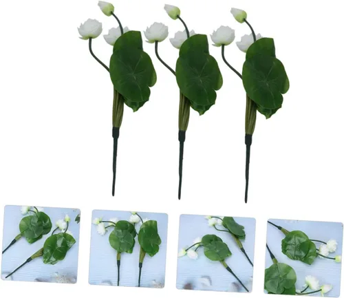 Miniatura 2 de DECHOUS 3 piezas de flores falsas de seda artificiales para decoración del hogar, ornamento falso de seda para el hogar