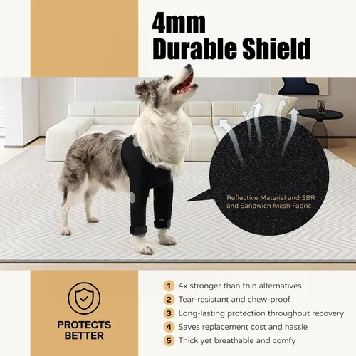 Miniatura 3 de Traje de recuperación para perros, alternativa al cono médico, manga de recuperación de perro resistente a la abrasión, lavable de 0.118 pulgadas