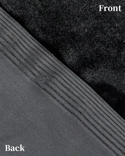 Miniatura 2 de HOTGODEN Tela de terciopelo elástico por The Yard: Negro 63" Ancho 1 yarda 95% poliéster 5% Spandex Tela de terciopelo para costura de bricolaje