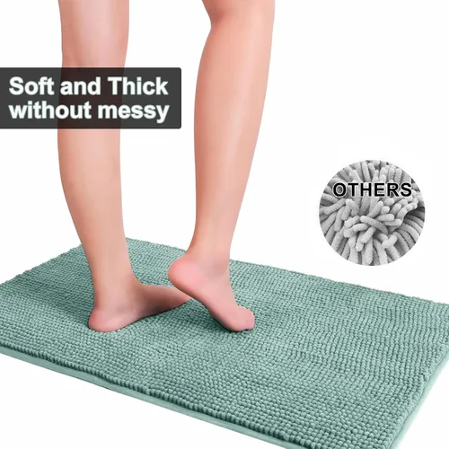 Miniatura 4 de Urvoix Juegos de Alfombras de Baño de 3 Piezas, Alfombra de Baño de Chenilla Antideslizante - Ultra Suave, Lavable, Tapete de Baño Súper Absorbente