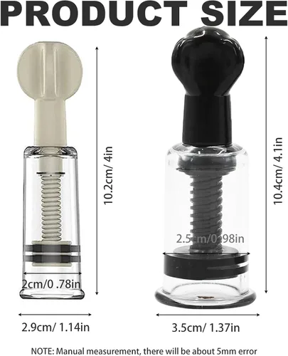 Miniatura 2 de Jesakmie 4 ventosas correctoras de pezones en blanco y negro de 2 tamaños, pezones invertidos, planos y tímidos, lactancia materna o mujeres