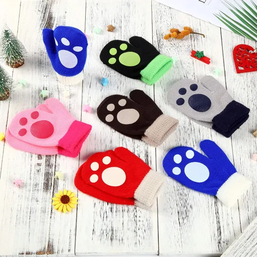 Miniatura 4 de SATINIOR 12 pares de manoplas elásticas mágicas para niños pequeños, unisex, guantes de punto para Navidad, Multicolorido