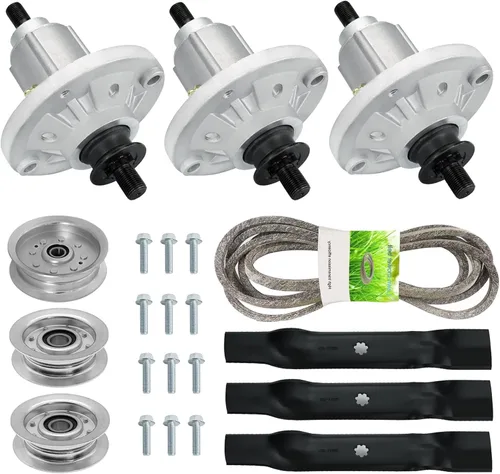Kit de correa de husillo de hoja de cubierta de 48 pulgadas para John Deere X110 X120 D140 155C LA130, husillo GY20454 GY21098 GX21833 GY20852,